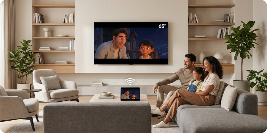 Wireless Screen Casting Experience with P300 in Home Entertainment