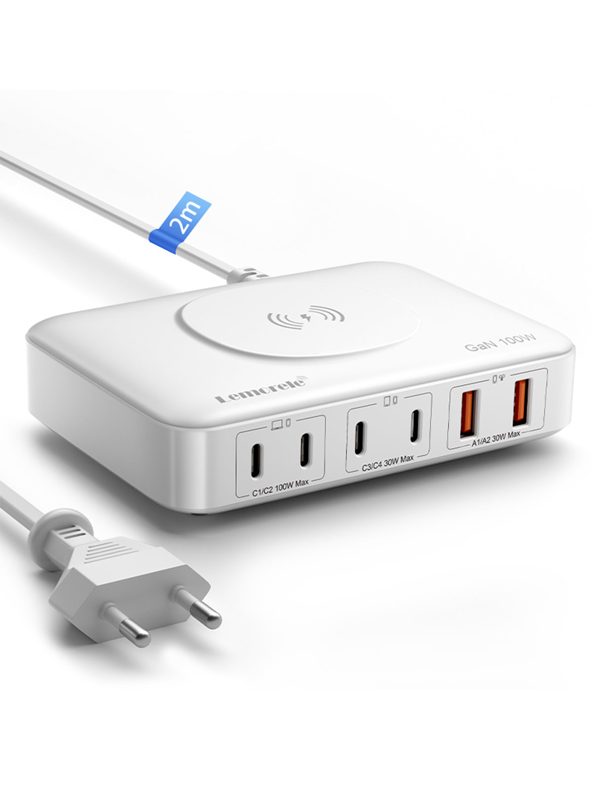 Lemorele Desktop multi-port charging 100W white 【PQ1006D】