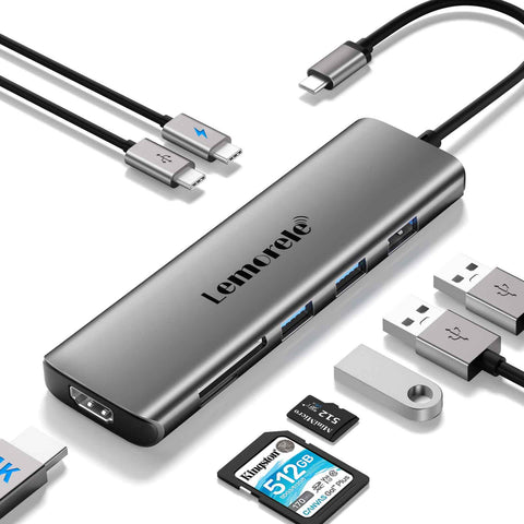 LEMORELE™ TC38 | Adaptador multipuerto USB C 8 en 1