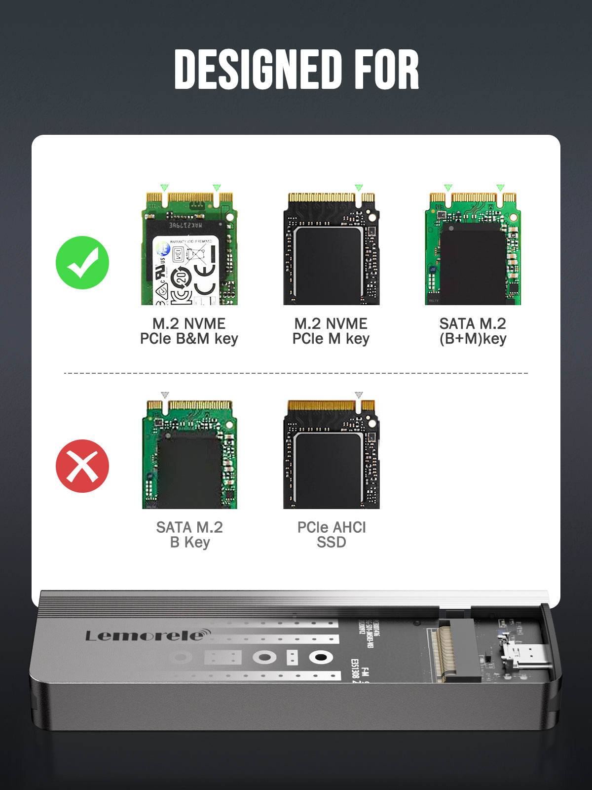 Lemorele Solid State Drive Box (SSD box) 【SD2L】