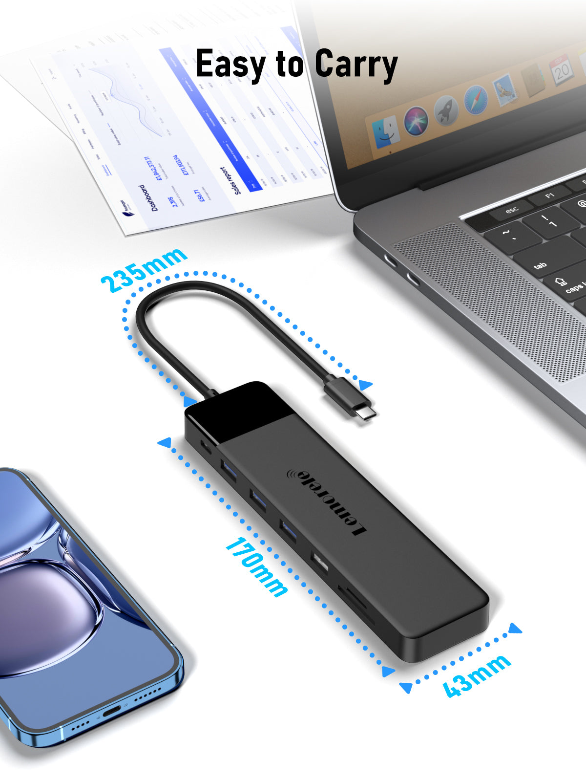 Lemorele  USB-C 3-in-1 docking station 【TC200】