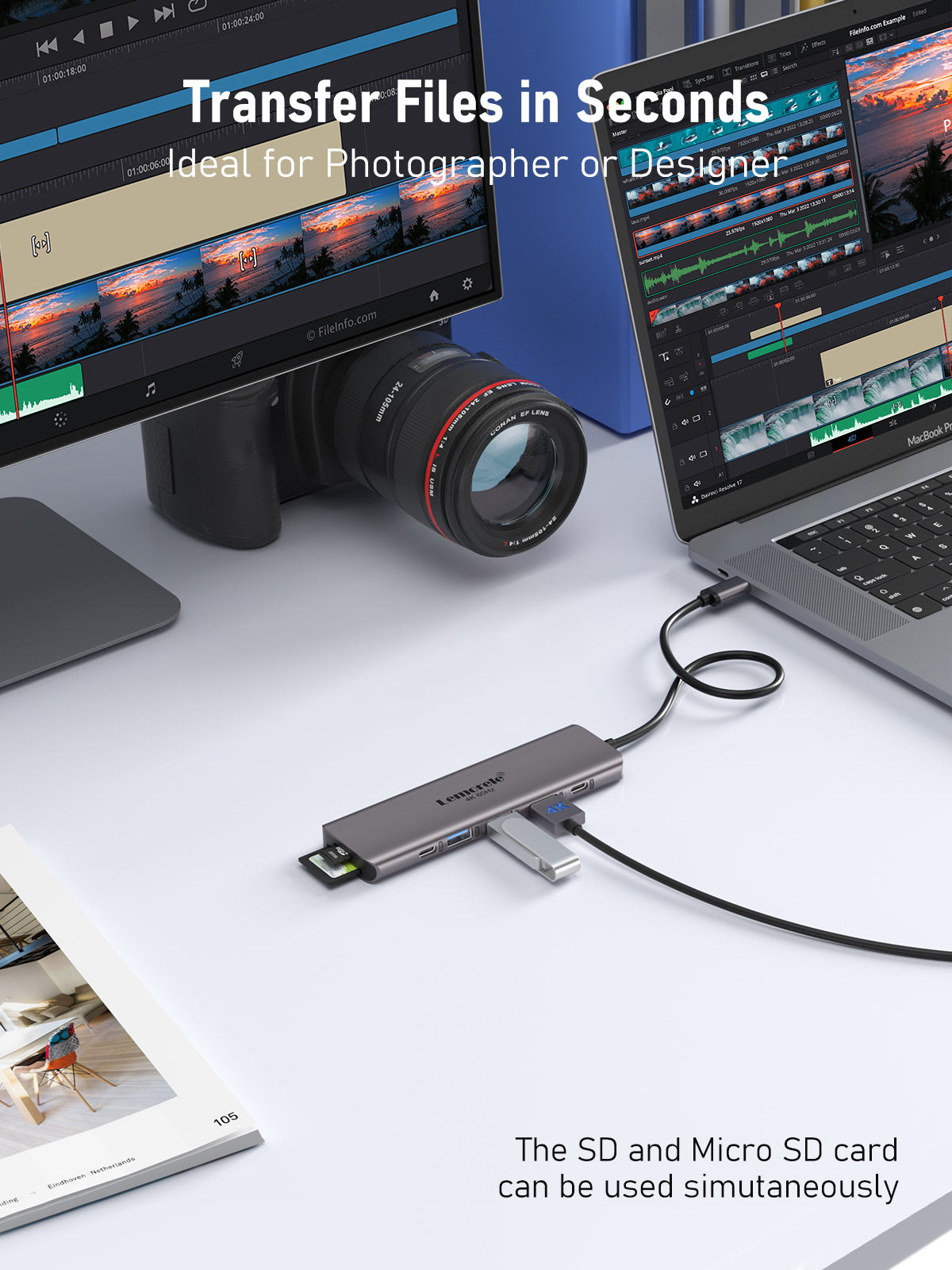 Lemorele USB C Hub 7 in 1 【#TC45】