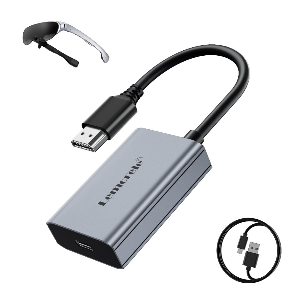 Lemorele LD50 HDMI to USB-C Adapter for AR Glasses, 4K60Hz Support
