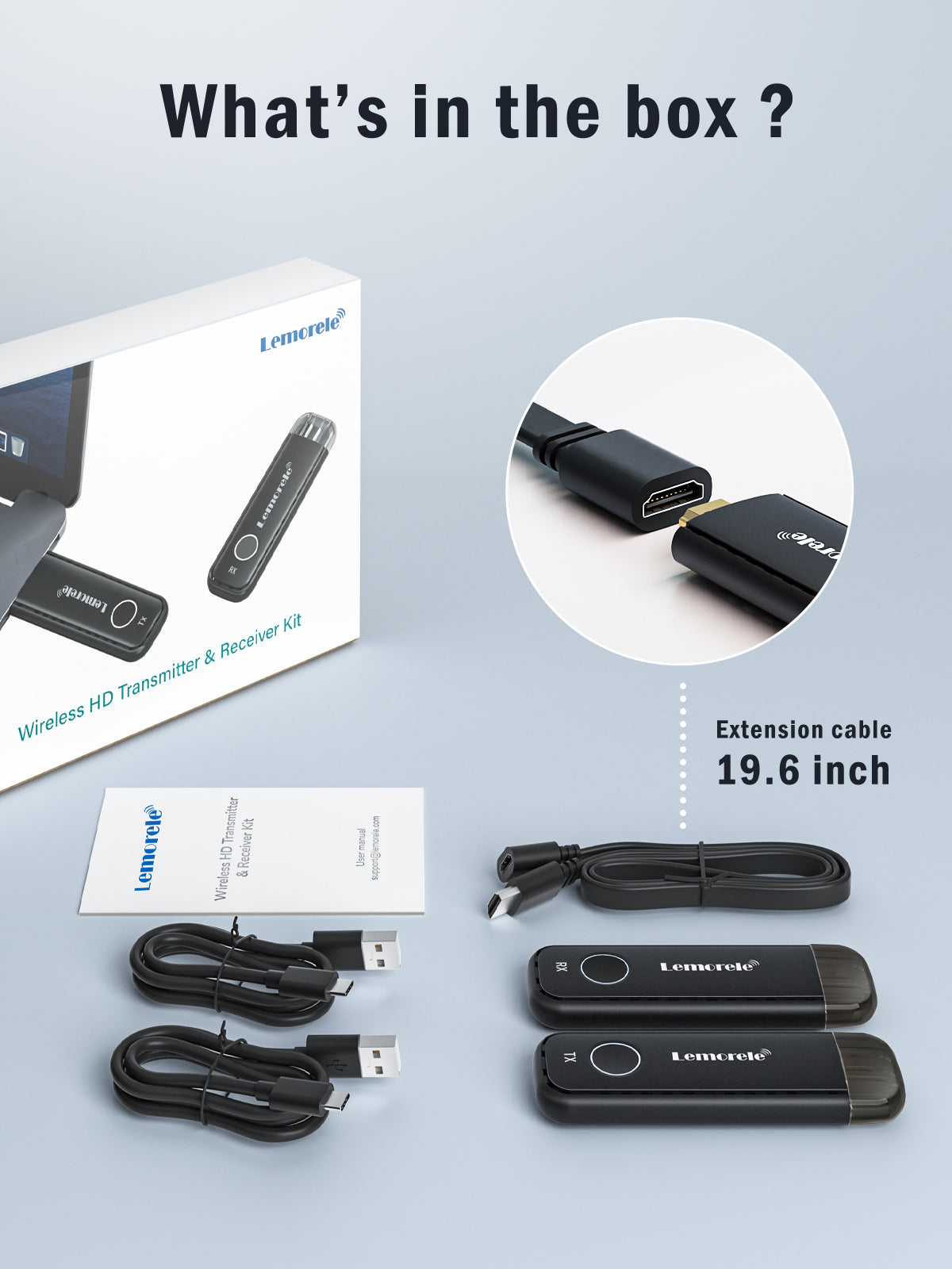 LEMORELE™ P2 Portable Wireless HDMI Transceiver