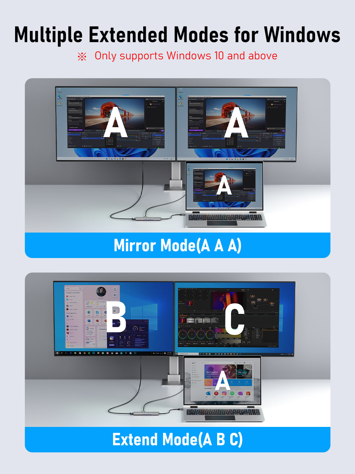 Lemorele USB C to Dual HDMI Adapter【TC73 Plus】