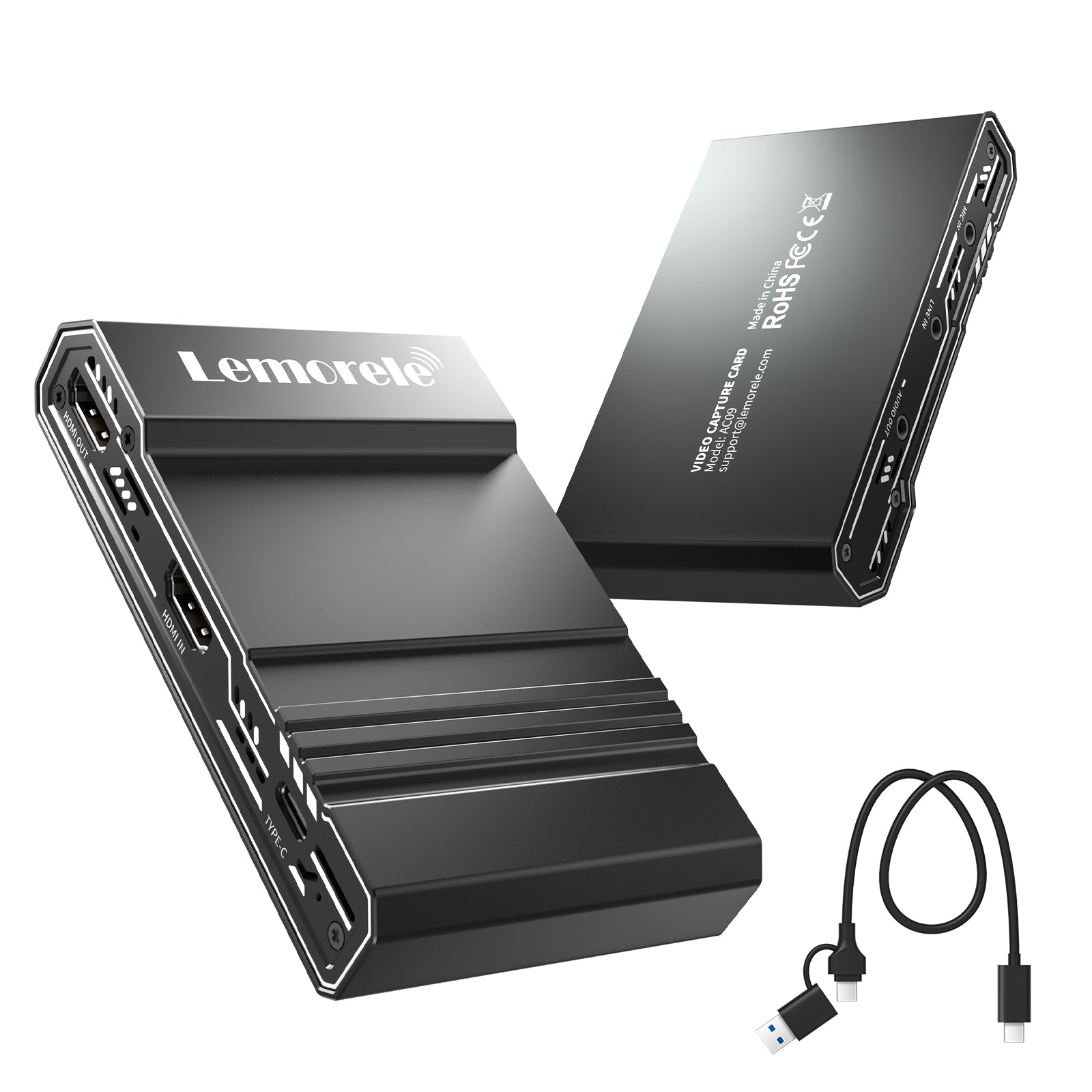 Lemorele AC09 ビデオキャプチャーカード 4K 60Hz Lemorele AC09 HDMI to USB Capture Card for OBS Streaming