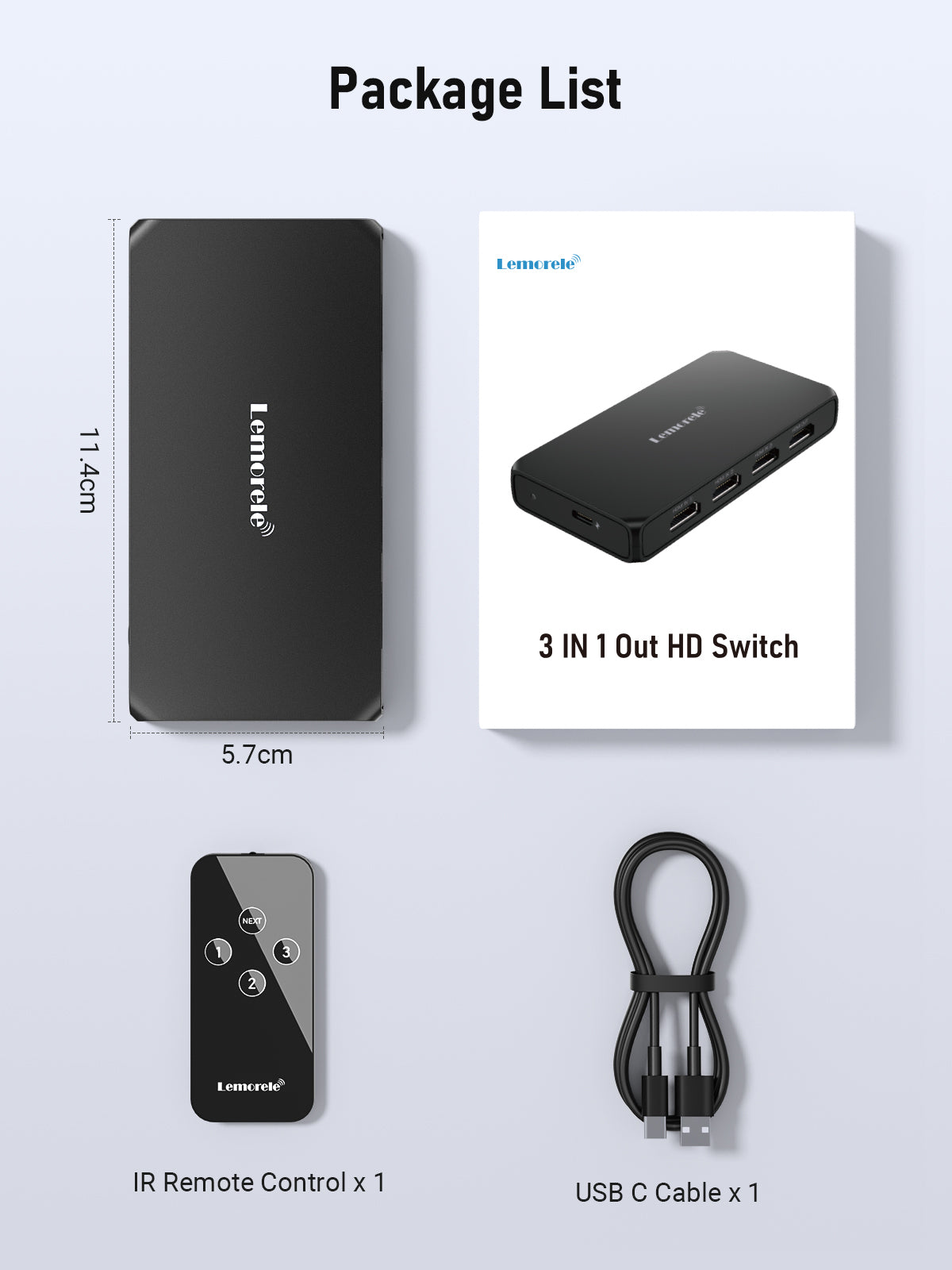 Lemorele 3 in 1 HDMI SWITCH