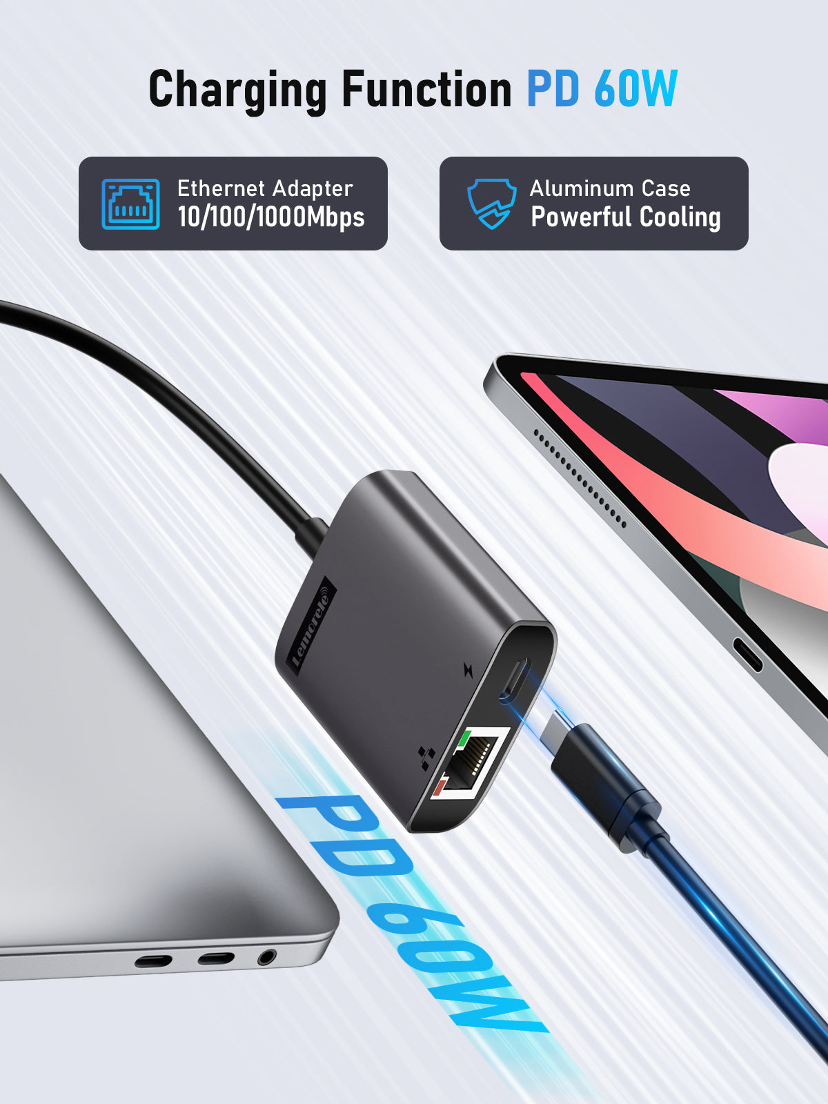 Lemorele USB C to Ethernet Adapter【#TC35】