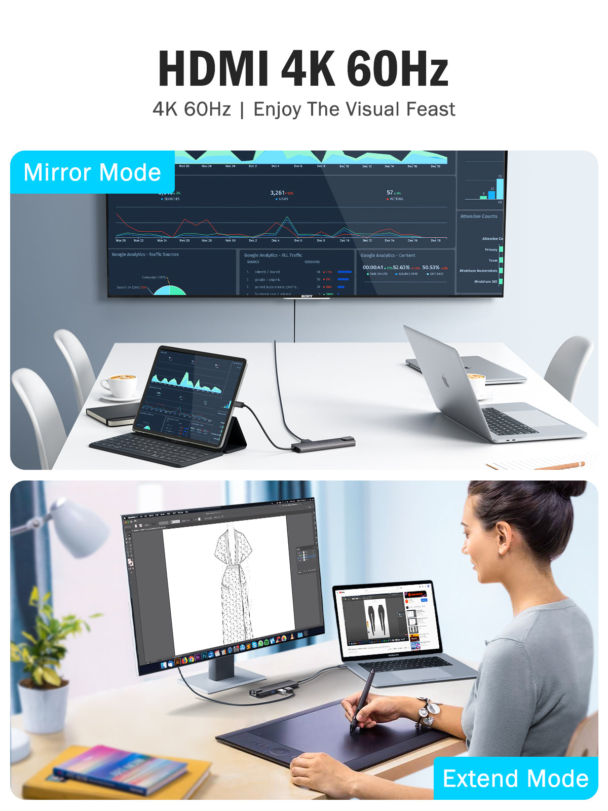 Lemorele USB C Hub 6 in 1【#TC44】