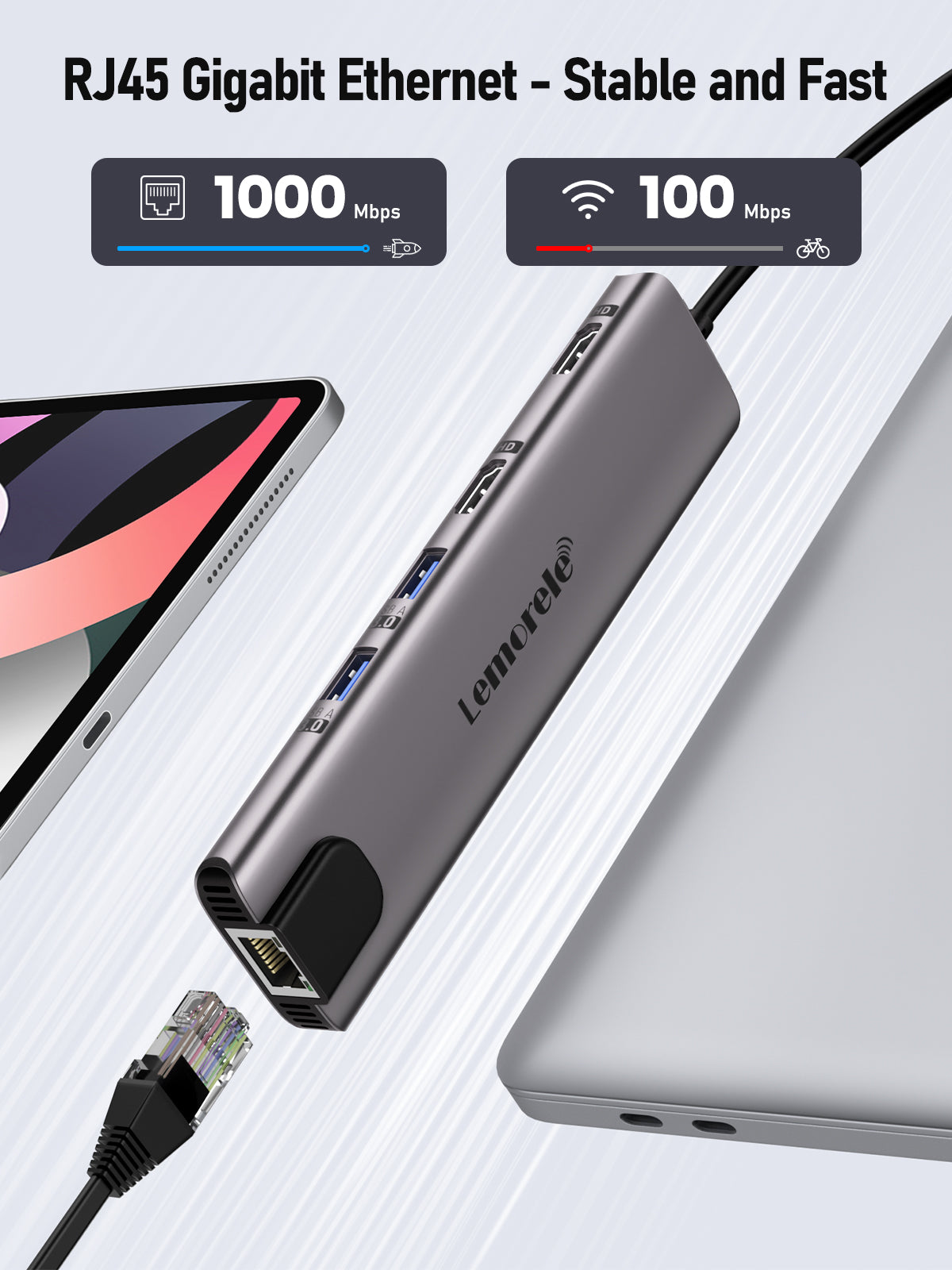 Lemorele USB C Hub with Dual HDMI 11 in 1 [TC65]