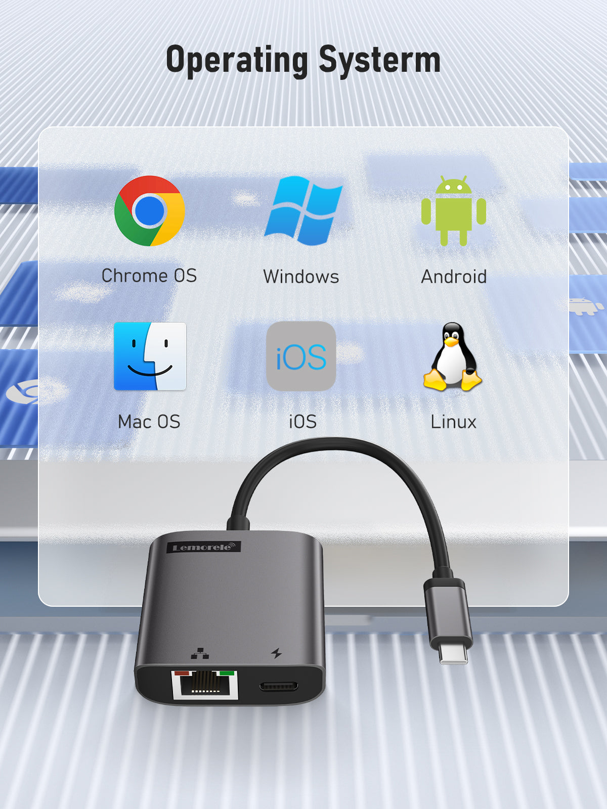 Lemorele USB C to Ethernet Adapter【#TC35】