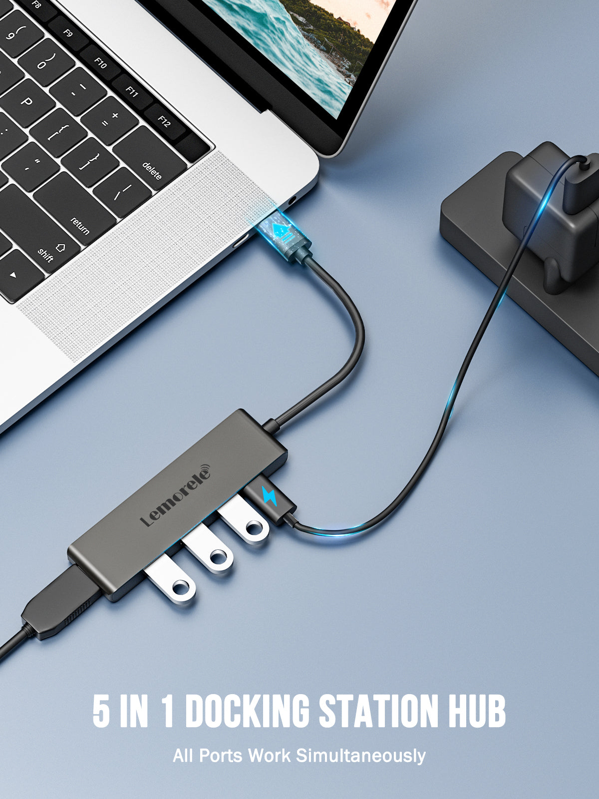 Lemorele USB C Multiport Adapter 5 in 1 Hub 【#TC22】