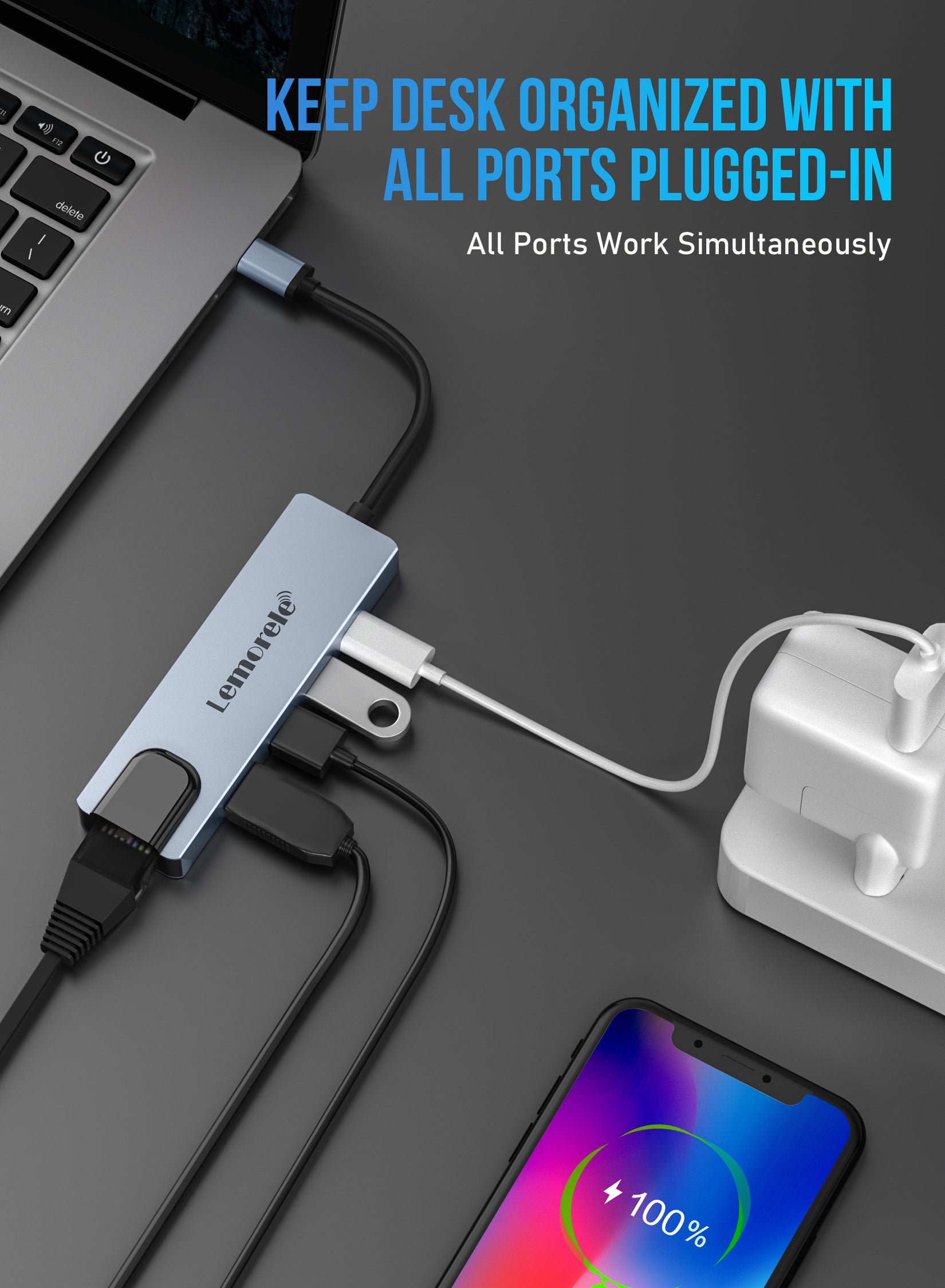 Lemorele USB C Hub 5 in 1【#TC15】