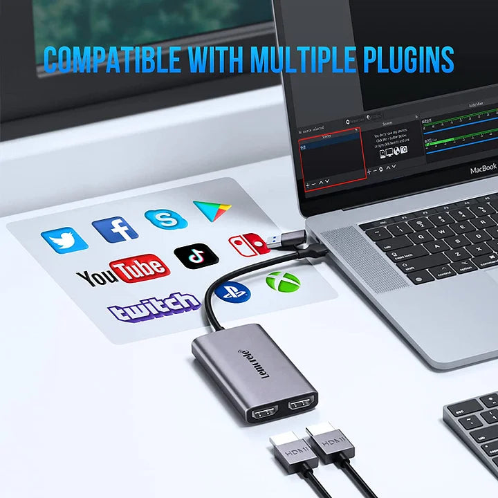 Lemorele 4K Capture Card HDMI to USB C & USB 3.0 【#AC02L】