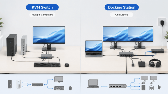 KVM Switch vs Docking Station: What’s the Difference and Which Do You Need?