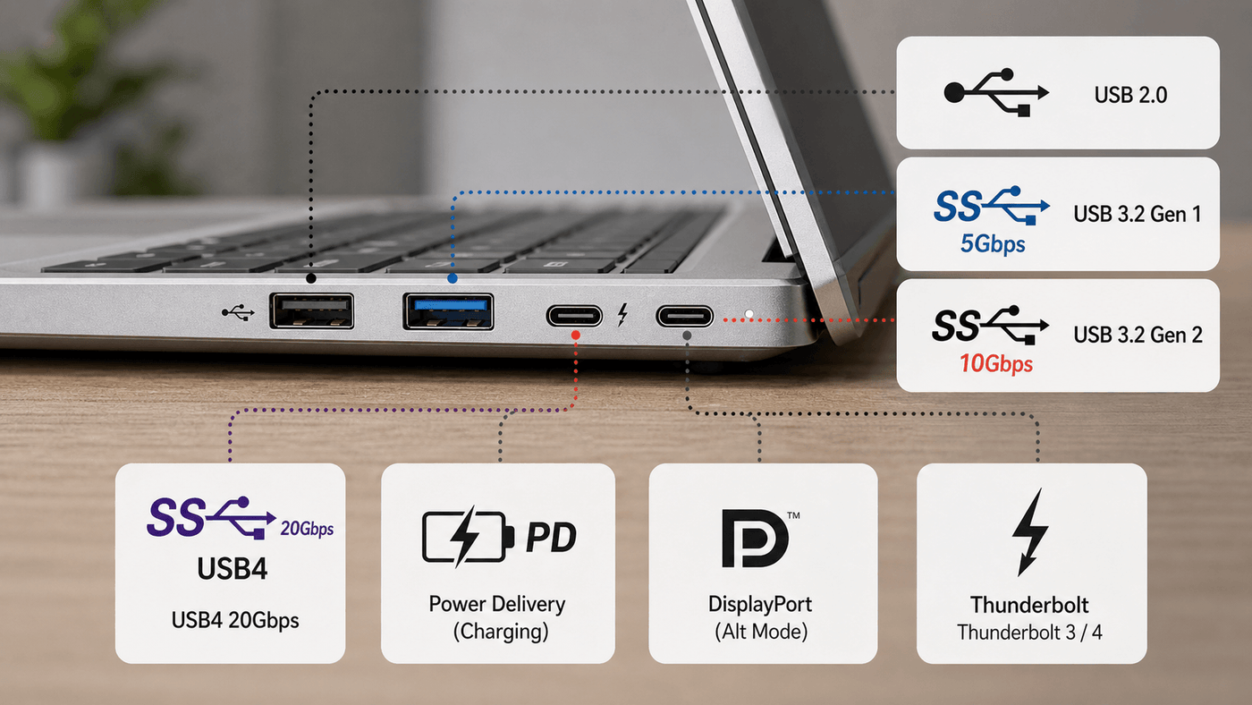 USB Symbols Explained: What USB Port Icons and Logos Mean