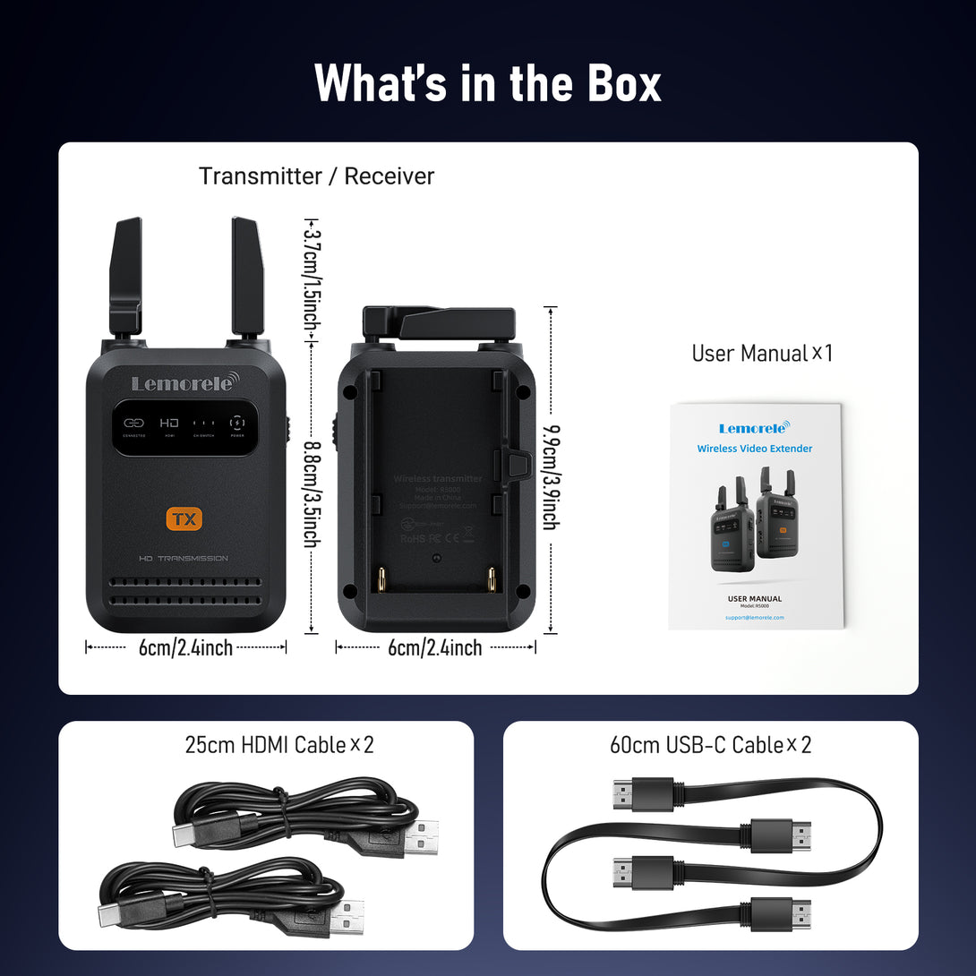 Lemorele R5000 200m Wireless HDMI Transmitter 1TX to 4RX Kit – Lemorele ...