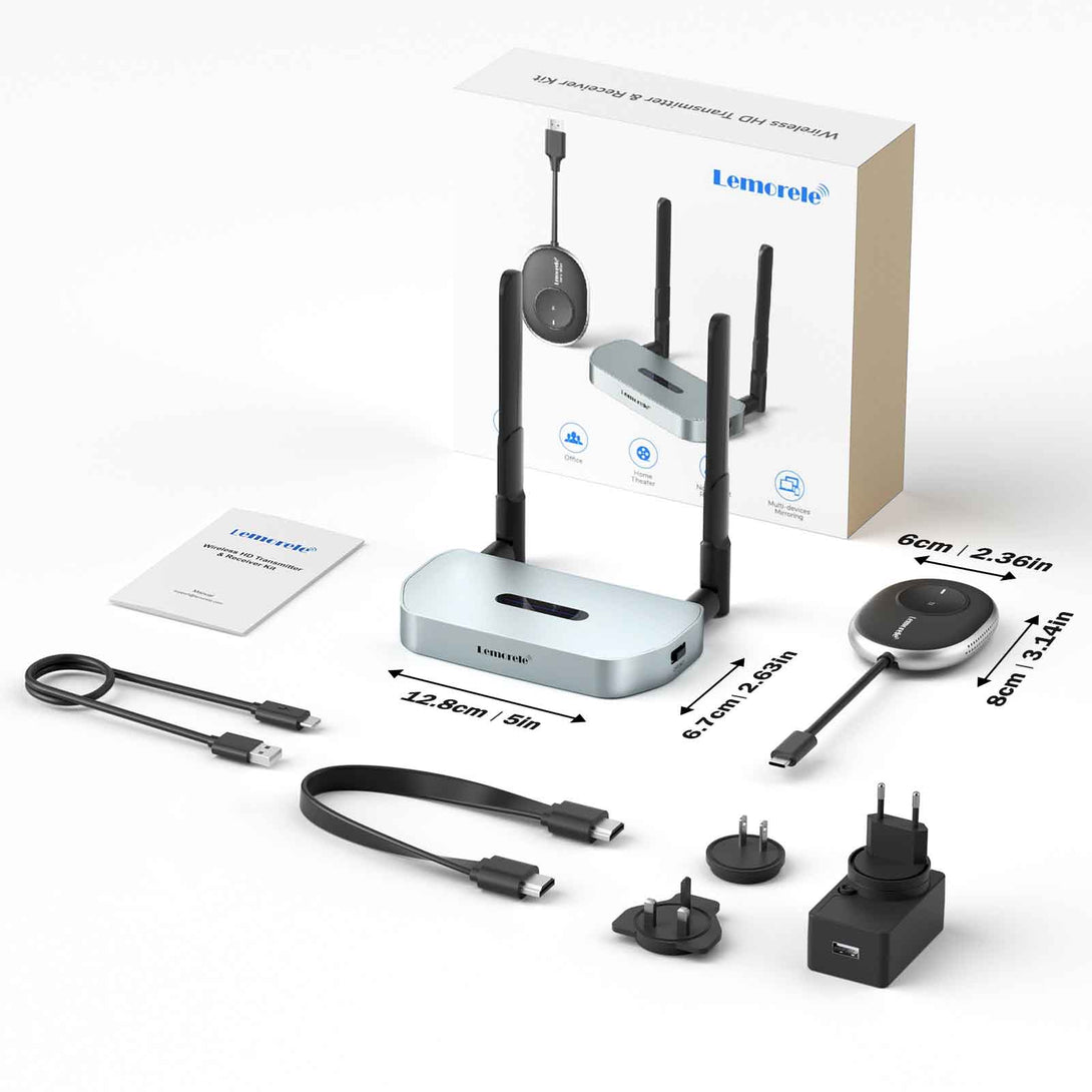 Lemorele Wireless HDMI Kit – USB-A/C/HDMI for macOS