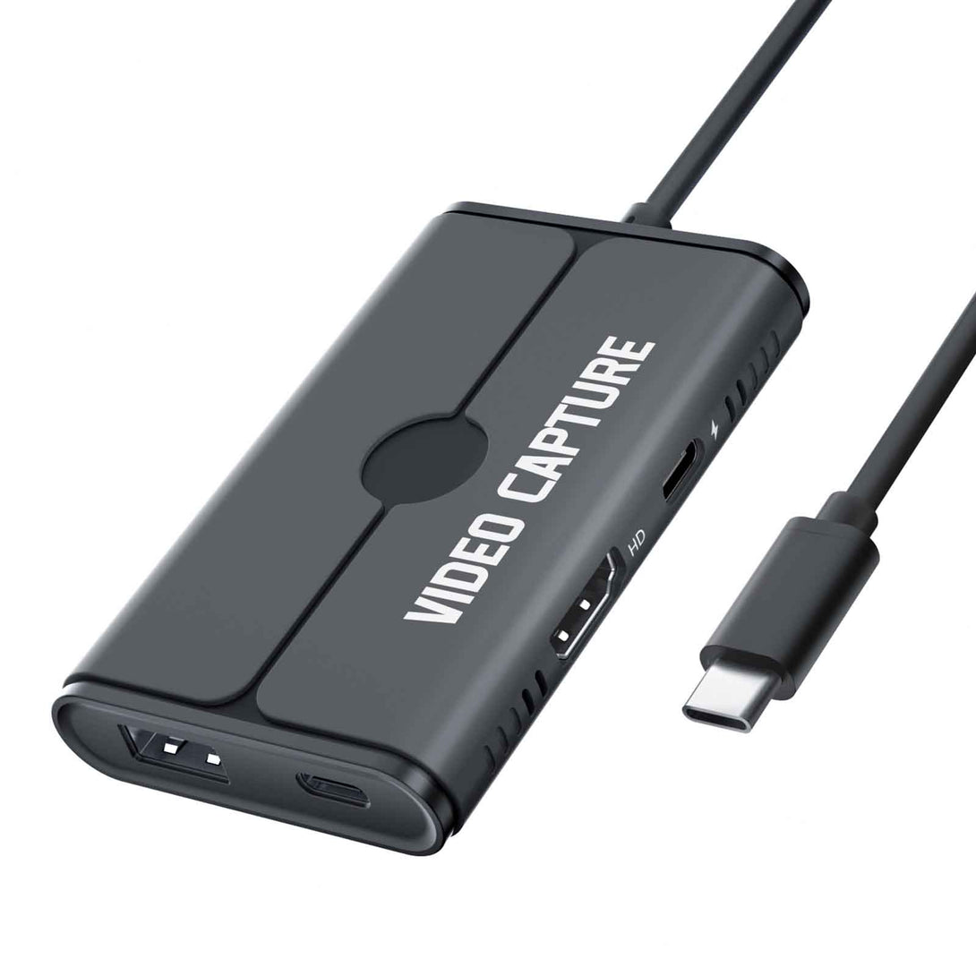 LEMORELE™ AC08 | 1080P Capture Card with HDMI Loop-Out, USB-C/USB-A, 100W PD Charging, Switch Dock Alternative