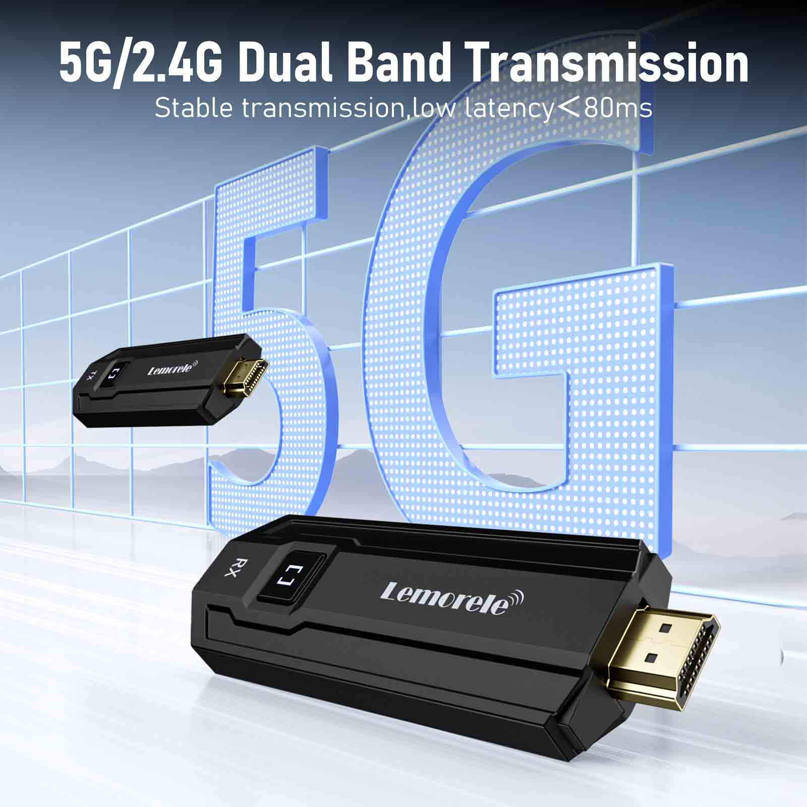 Lemorele Wireless HDMI Kit – 4K/1080P, Ultra-Low Lag