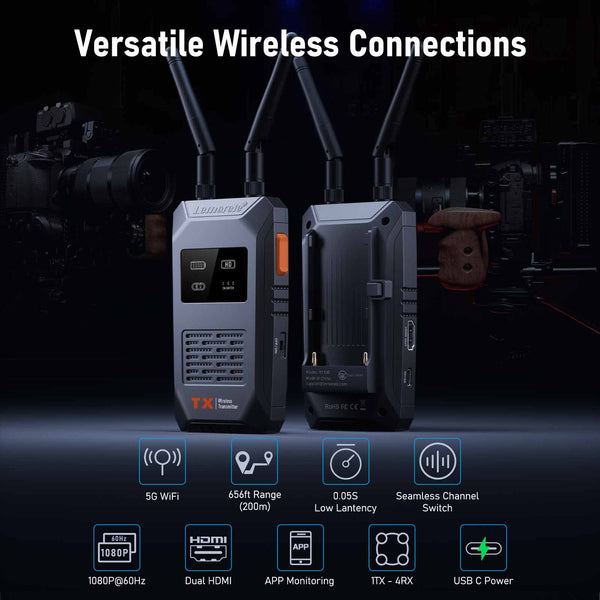 Lemorele R1100 Ultra-Long-Range Wireless HDMI Kit for Photography & Videography