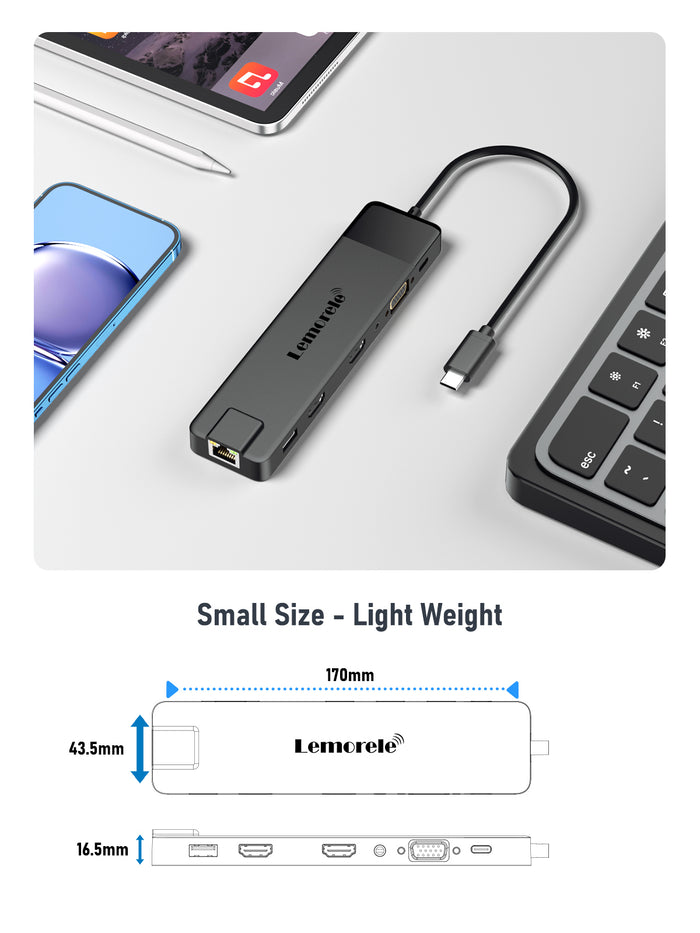 Docking Station USB C Dual HDMI 4K -13 en 1【#TC100】