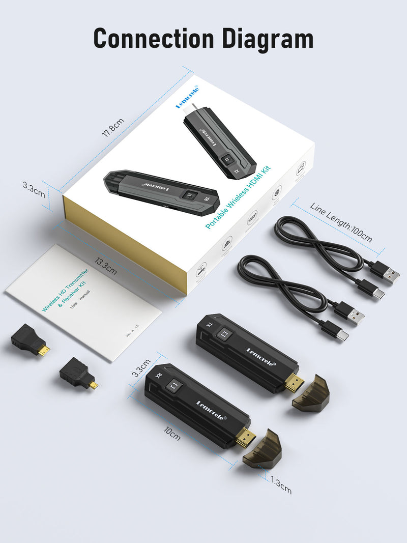 Ricevitore Wireless HDMI Lemorele R200 - Con Batteria 4400mAh Per Streaming | Fino A 4 RX - Foto 5