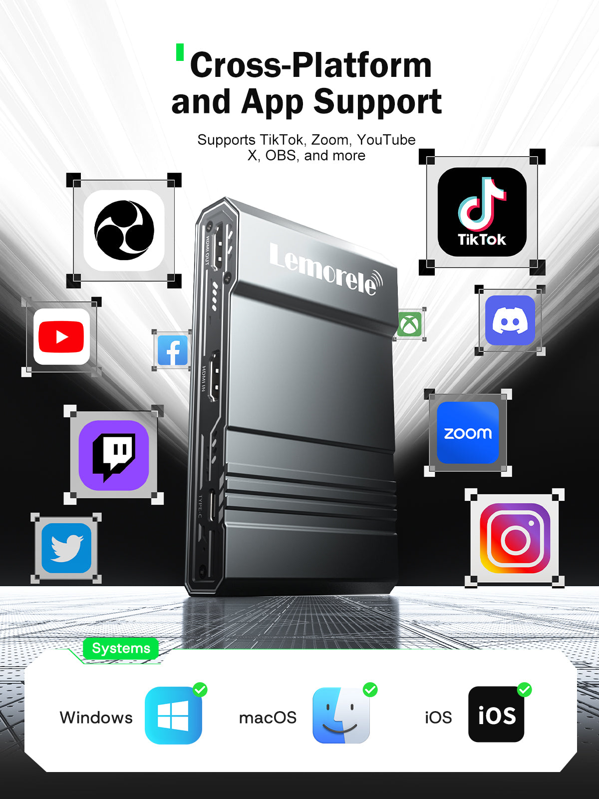 Lemorele AC09 HDMI to USB Capture Card for OBS Streaming