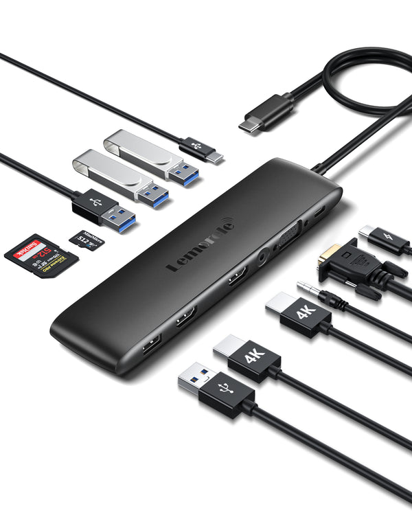 LEMORELE™ TC97 | USB-C 12-in-1 Docking Station