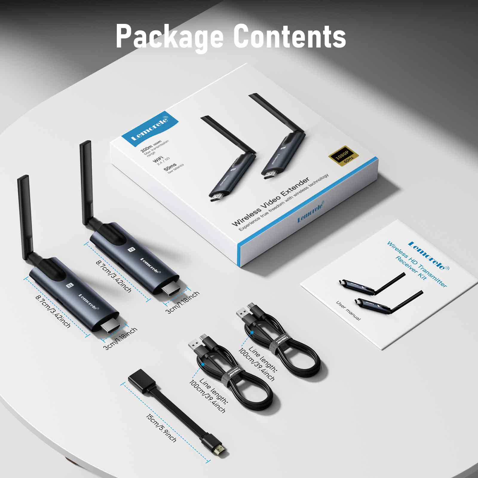 Lemorele Ultra-Long Transmission Wireless HDMI Kit – 1TX to 4RX