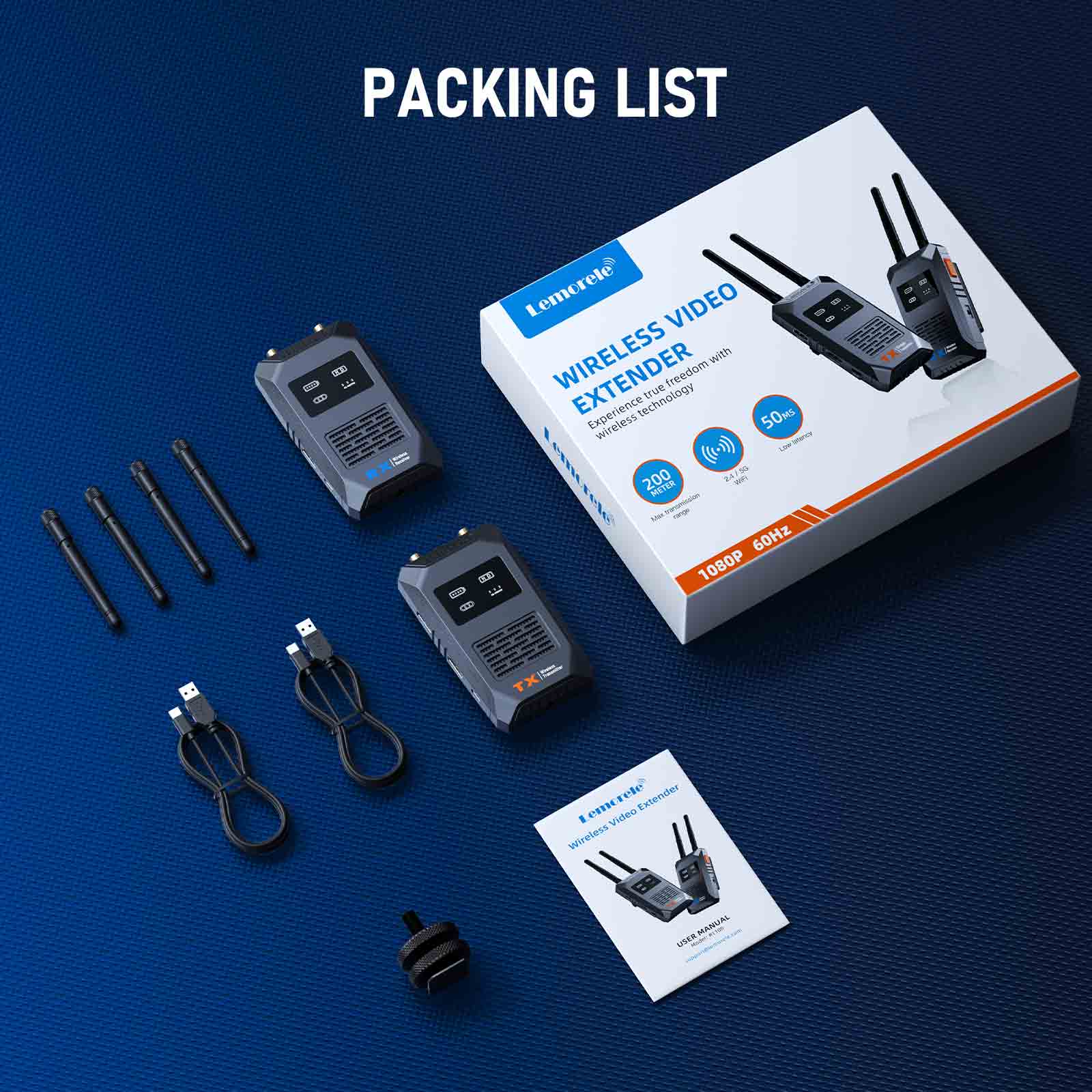 Lemorele R1100 Ultra-Long-Range Wireless HDMI Kit for Photography