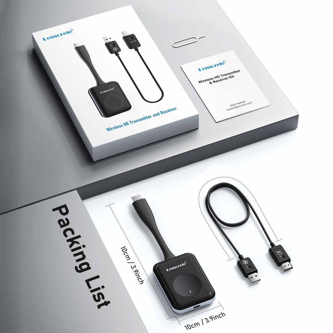 Lemorele Wireless HDMI Kit – USB-A/C/HDMI for macOS