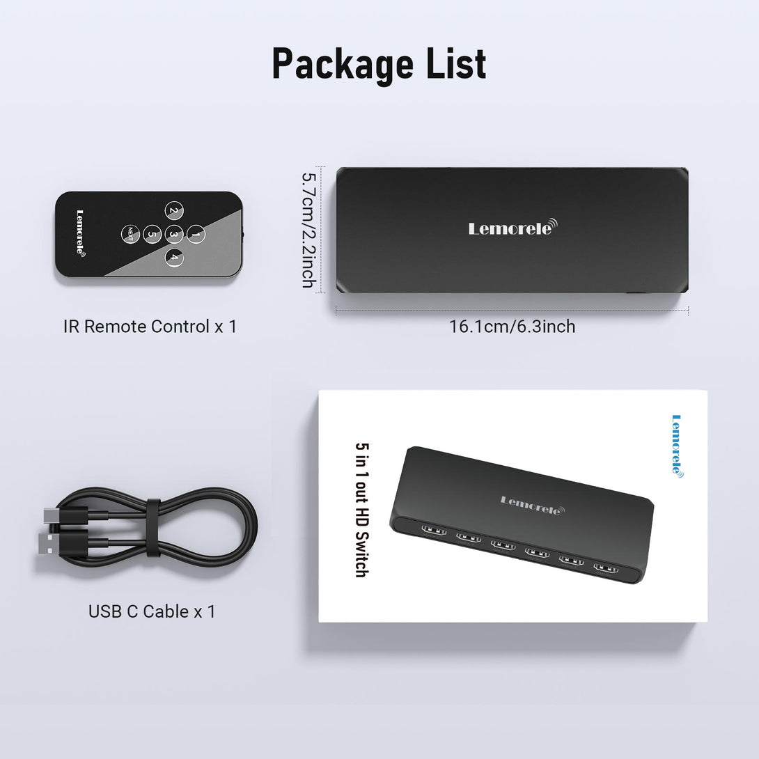 Lemorele R1040 Lemorele 5 in 1 HDMI SWITCH – Lemorele official