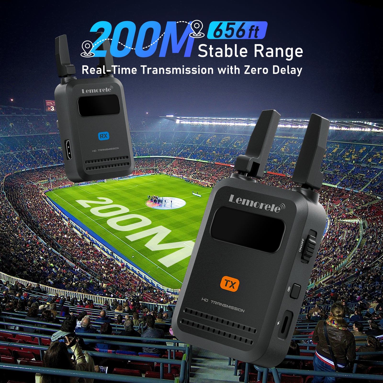 Lemorele R5000 200m ワイヤレス HDMI トランスミッター 1TX ～ 4RX