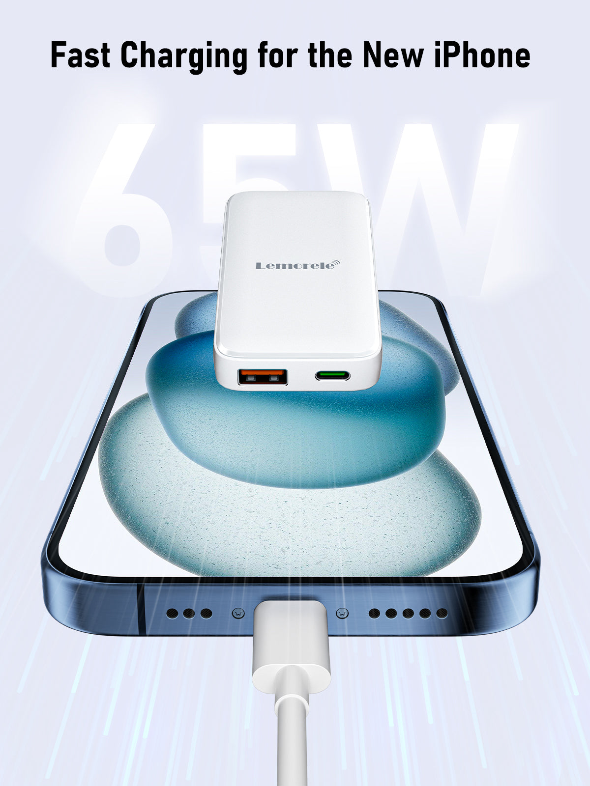 Lemorele Ultra-thin PD charging head 65W-white