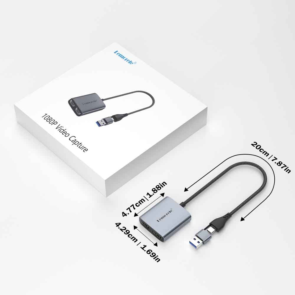 Lemorele AC07 1080P Video Capture Card – HDMI Loop-Out, Plug