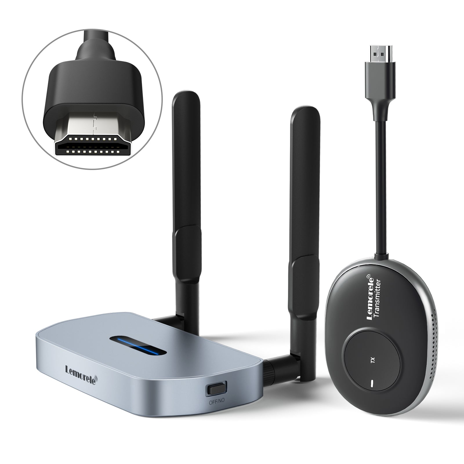 Lemorele HDMI Wireless Extender Streaming Ricevitore Video per Switch, Laptop PS4 a HDTV/Proiettore/Monitor 