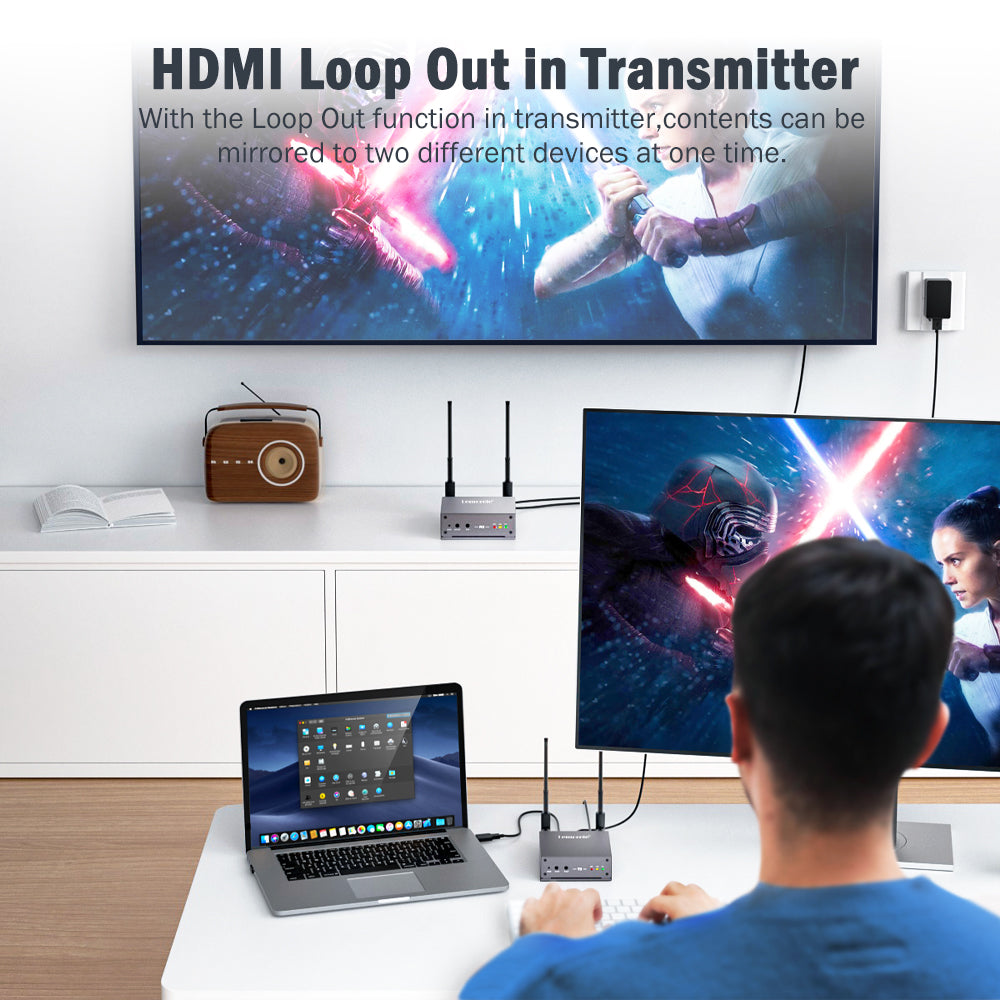 Lemorele Wireless HDMI Extender 4K 【R15】