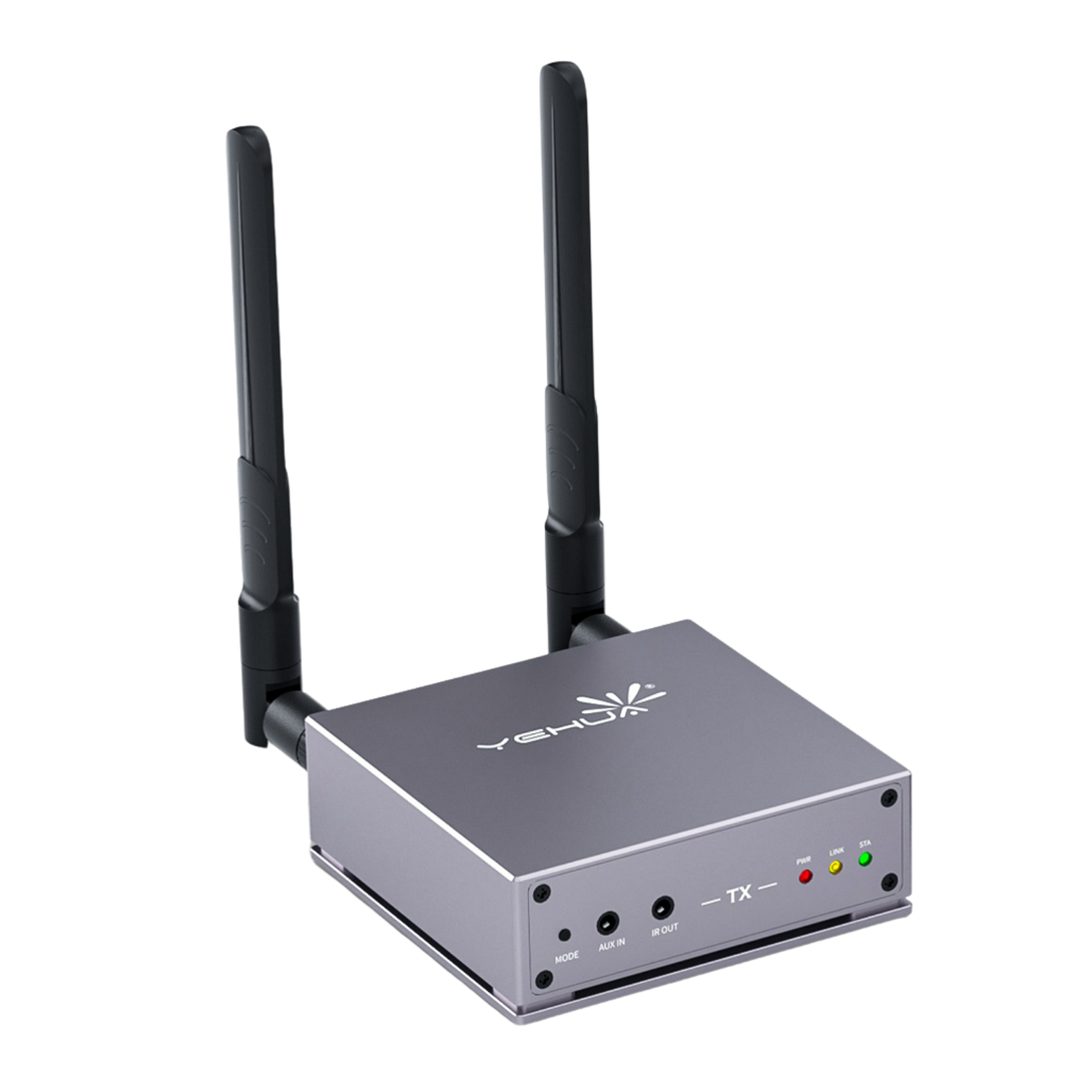 Lemorele R15 ワイヤレス HDMI KVM エクステンダー、超長距離伝送範囲、1TX ～ 4RX または 4TX ～ 1RX を ...