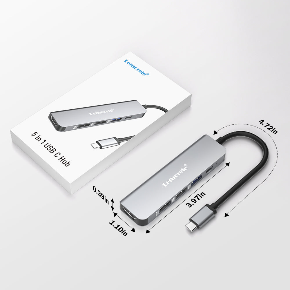 Lemorele 5 in 1 USB-C Hubs 【#TC101】