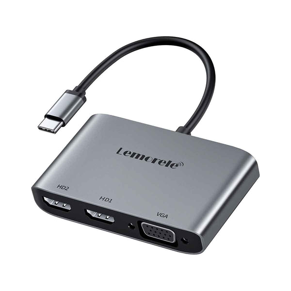 LEMORELE™  TC20 | USB C to Dual HDMI Adapter 4 in 1