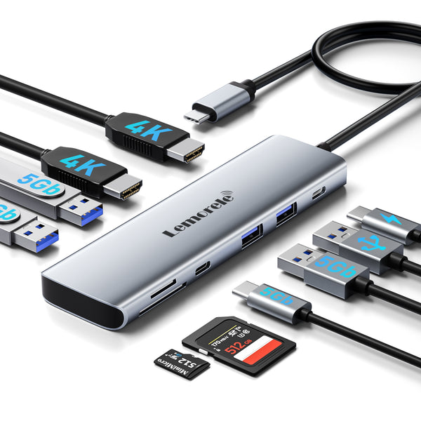 LEMORELE™ TC91 | USB C to Dual HDMI Adapter 10-in-1