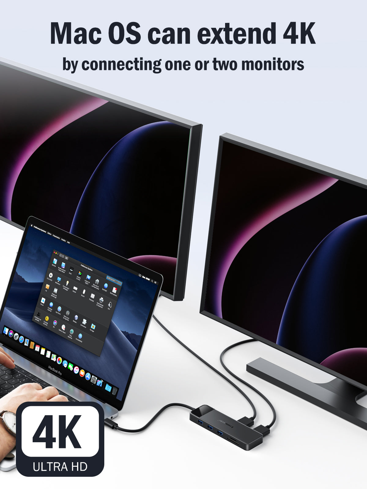Lemorele 10 in 1 Triple Display Monitors USB C Docking Station 10 in 1【#TC94】