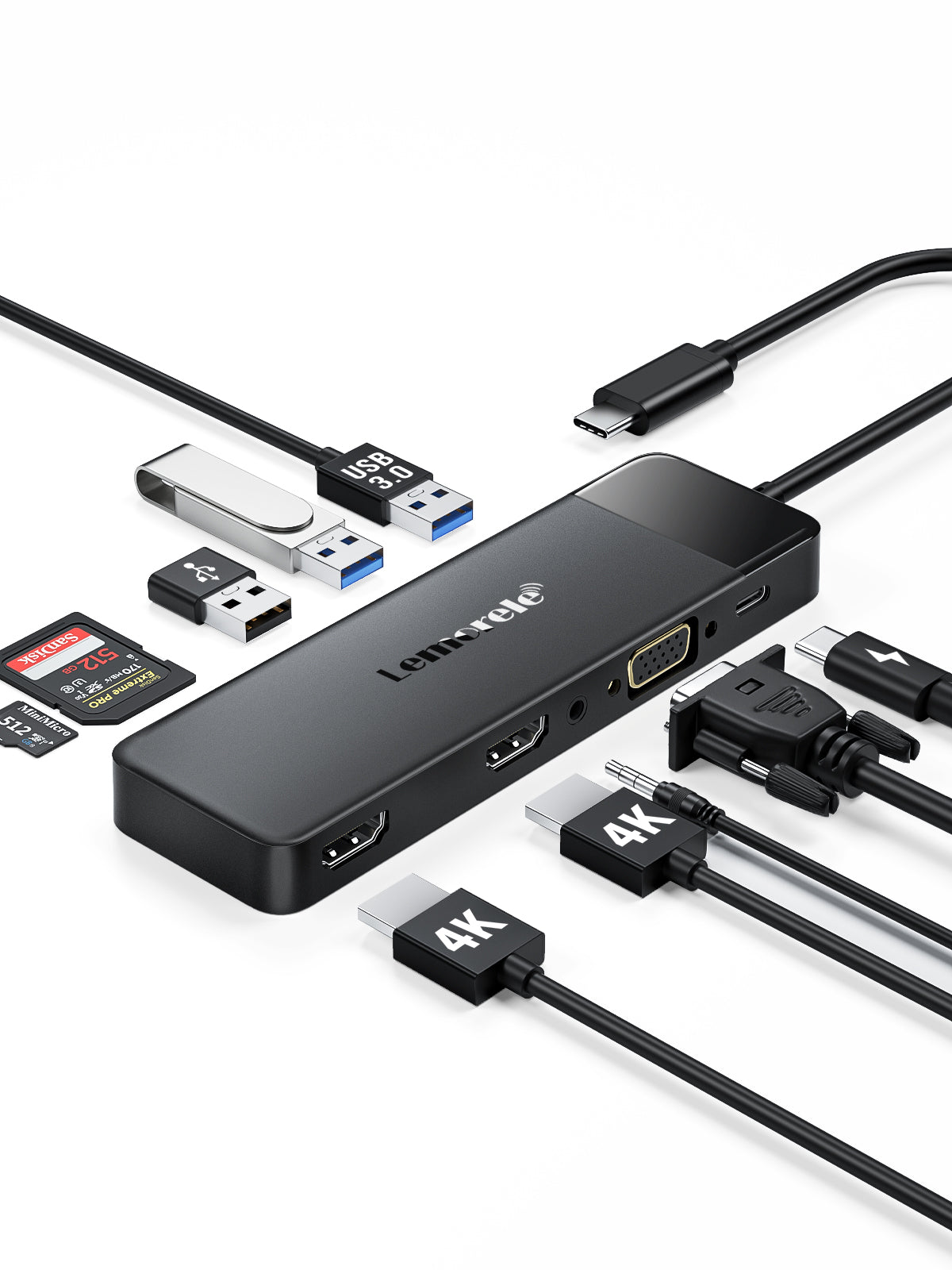 Monitor Usb Plug In Lemorele 10 in 1 Triple Display Monitors USB C Docking Station 10 in 1
