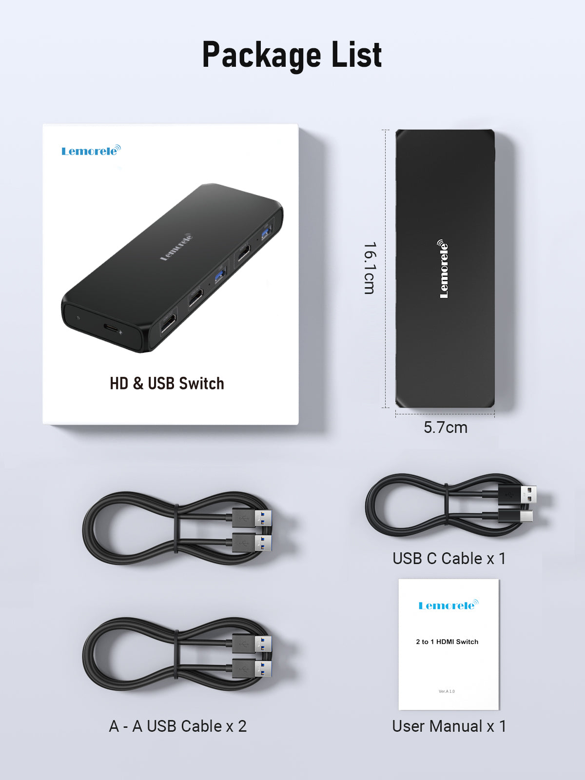 Lemorele HDMI&USB switch/KVM Switch