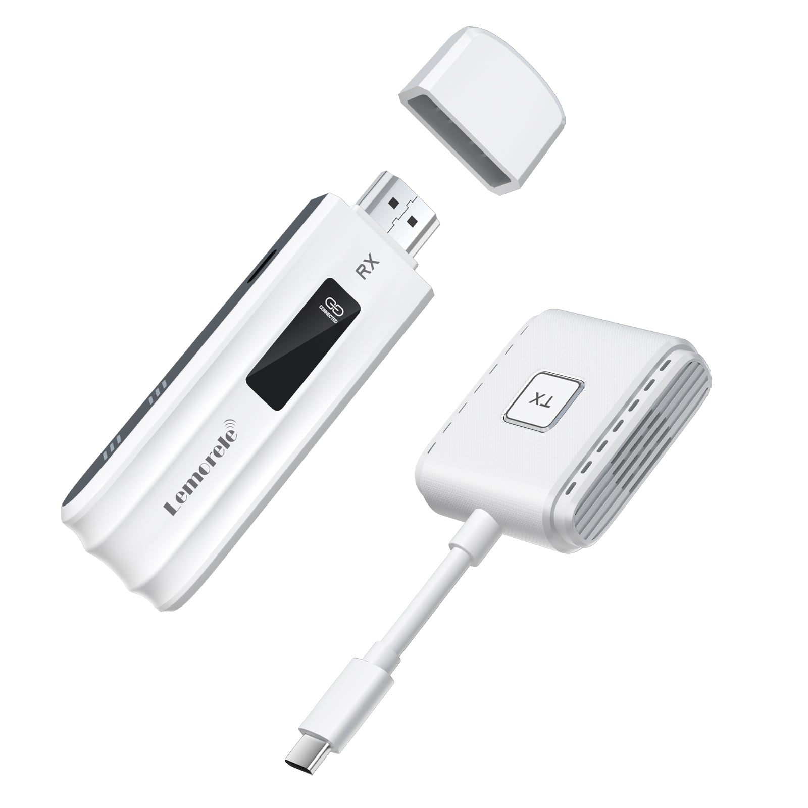 Lemorele Wireless USB-C HDMI Transmitter & Receiver Kit - 5G Streaming For TV & Projector, 164ft Range