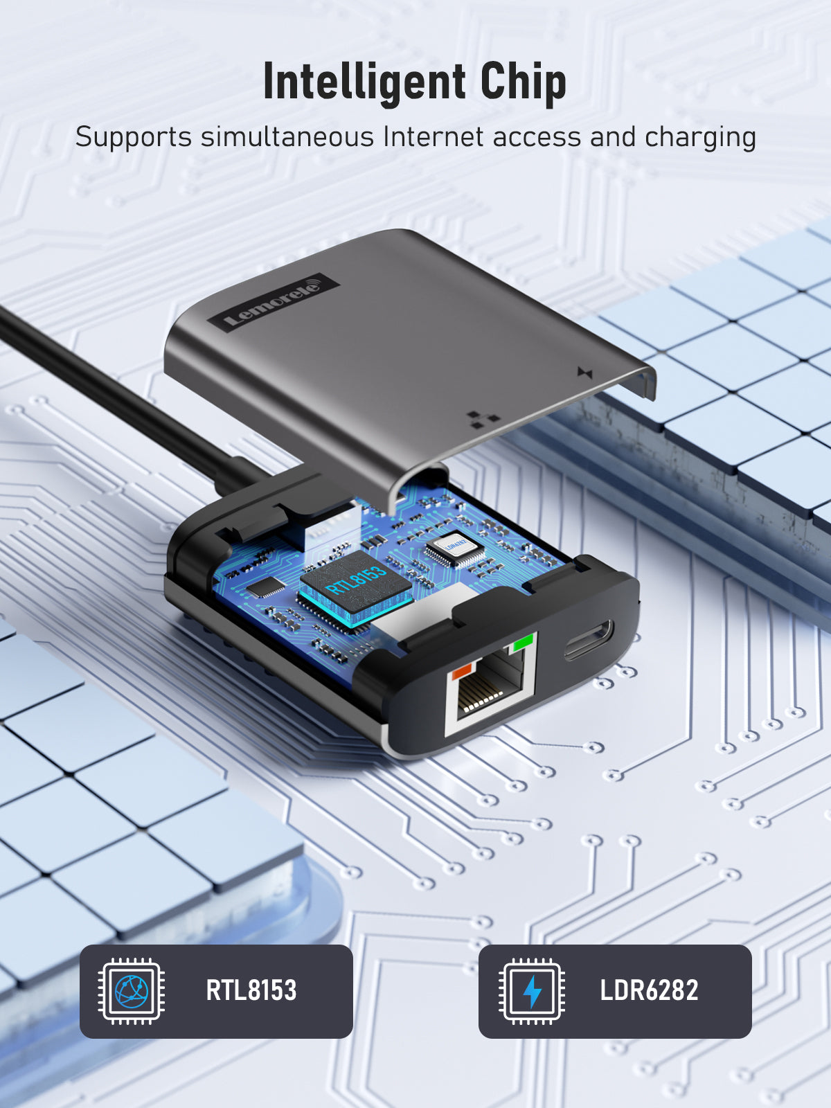 Lemorele USB C to Ethernet Adapter【#TC35】