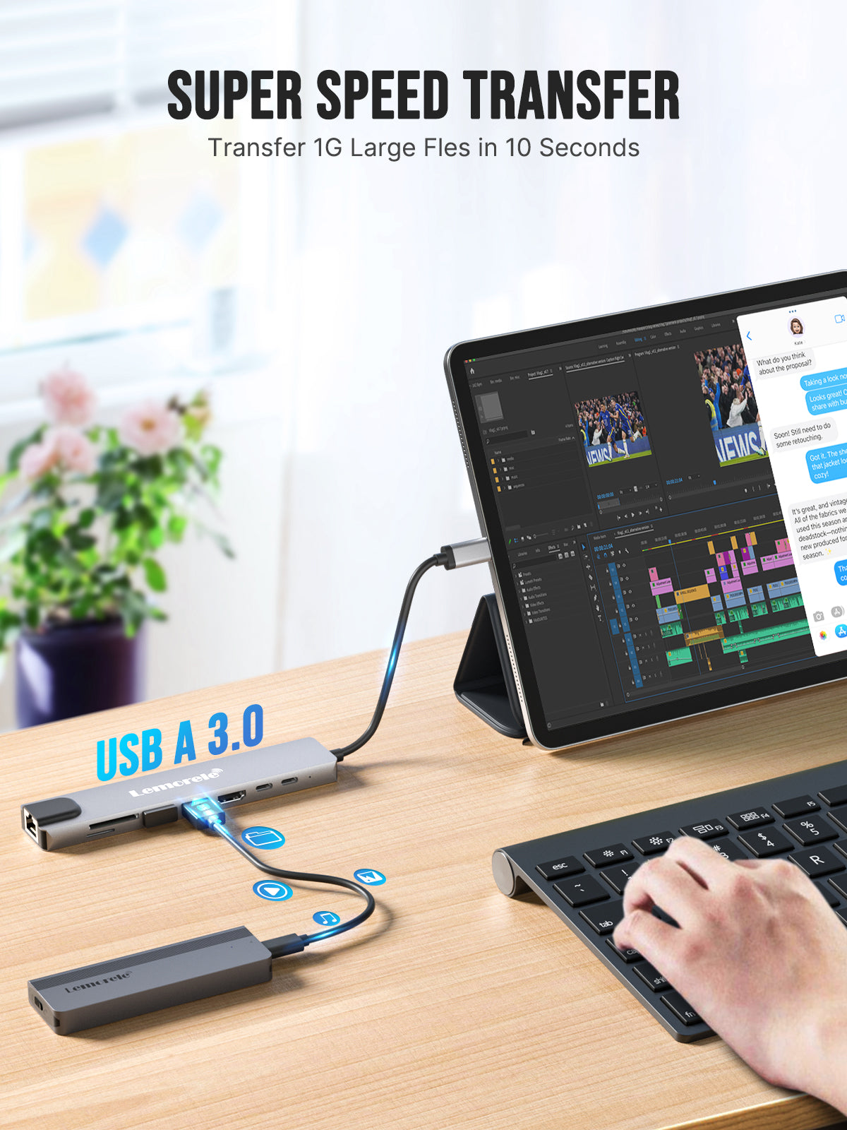 Lemorele USB C Hub  8 in 1【#TC19P】