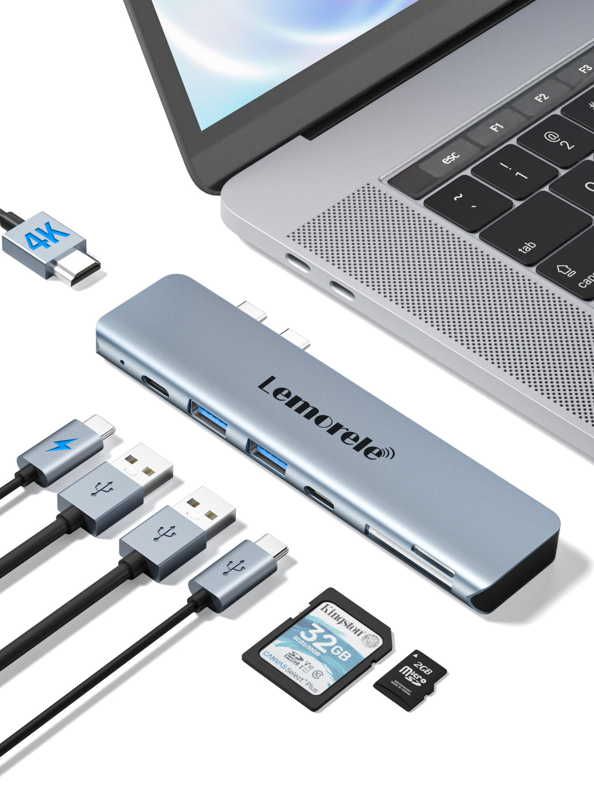 Lemorele USB C Hub for MacBook Pro/Air M1 (7 in 2 ) 【#TC14】