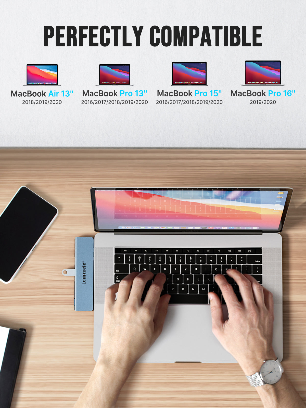 Lemorele USB C Hub for MacBook Pro/Air M1 (7 in 2 ) 【#TC14】